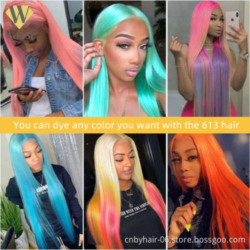 Free Sample 13x4 Lace Blonde 613 Long Bone Straight Wig Brazilian T Part Lace Front Remy Human Hair Wigs